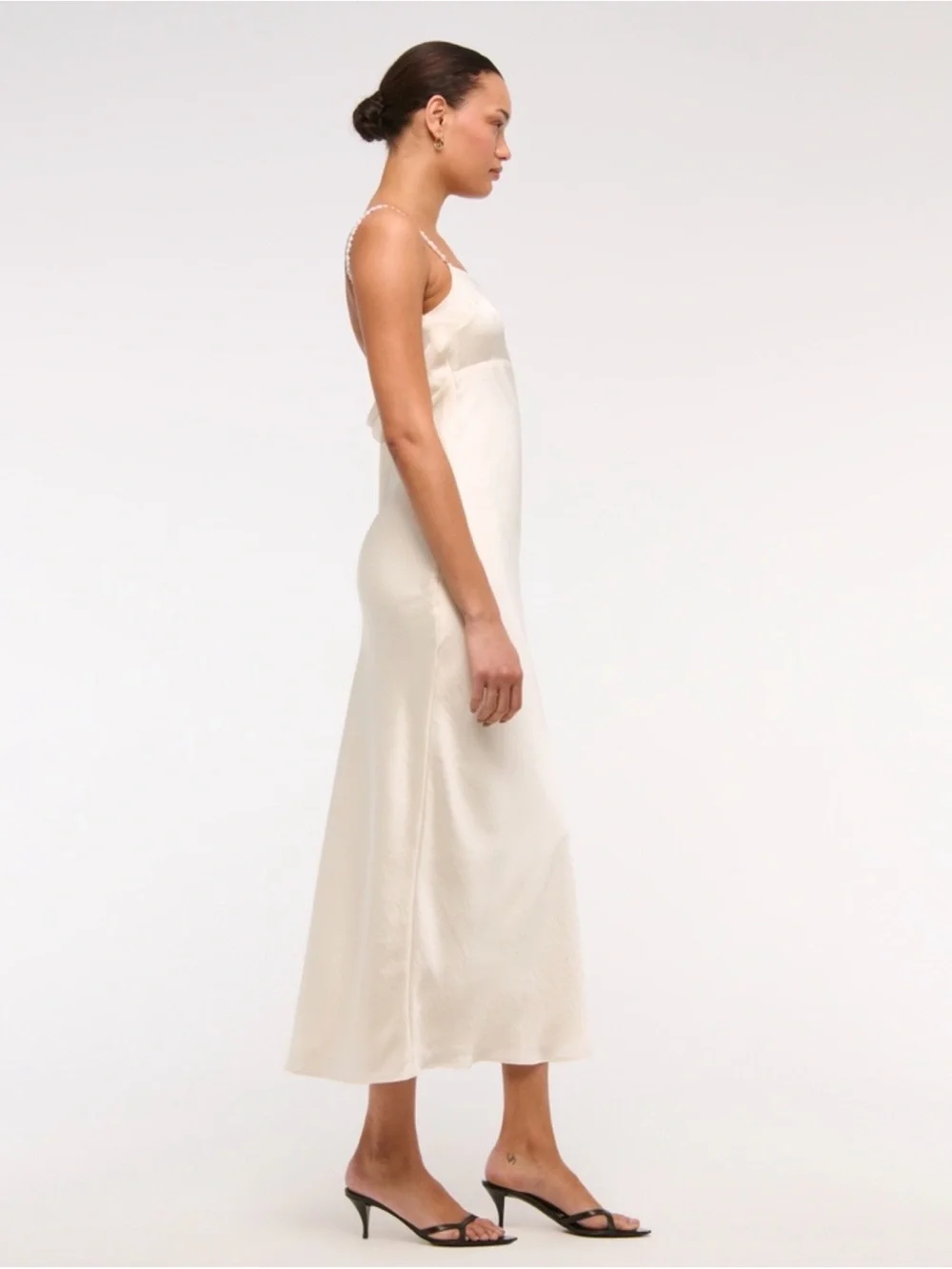 Abercrombie & Fitch Faux Pearl Strap Maxi Dress